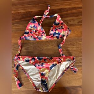 J. Crew Floral Bikini - Red and Blue